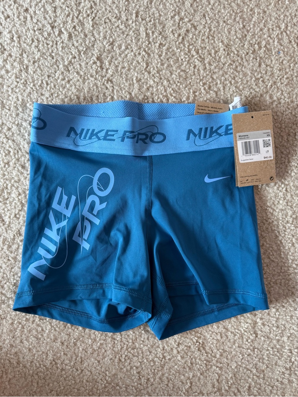 Nike Teal Blue NIKE PRO Compression Shorts